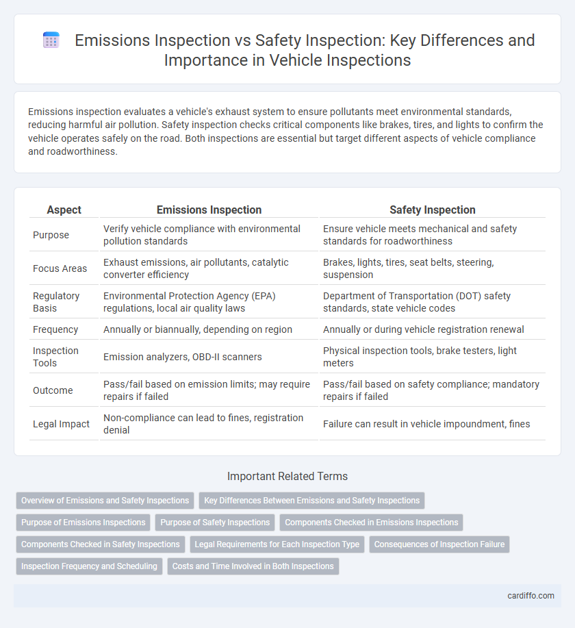Emissions Inspection vs Safety Inspection: Key Differences and Importance in Vehicle Inspections