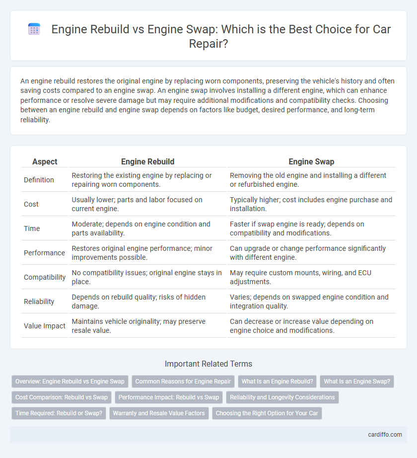 Engine Rebuild vs Engine Swap: Which is the Best Choice for Car Repair?