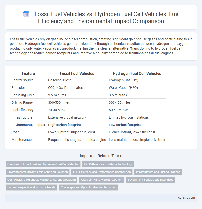 Fossil Fuel Vehicles vs. Hydrogen Fuel Cell Vehicles: Fuel Efficiency and Environmental Impact Comparison