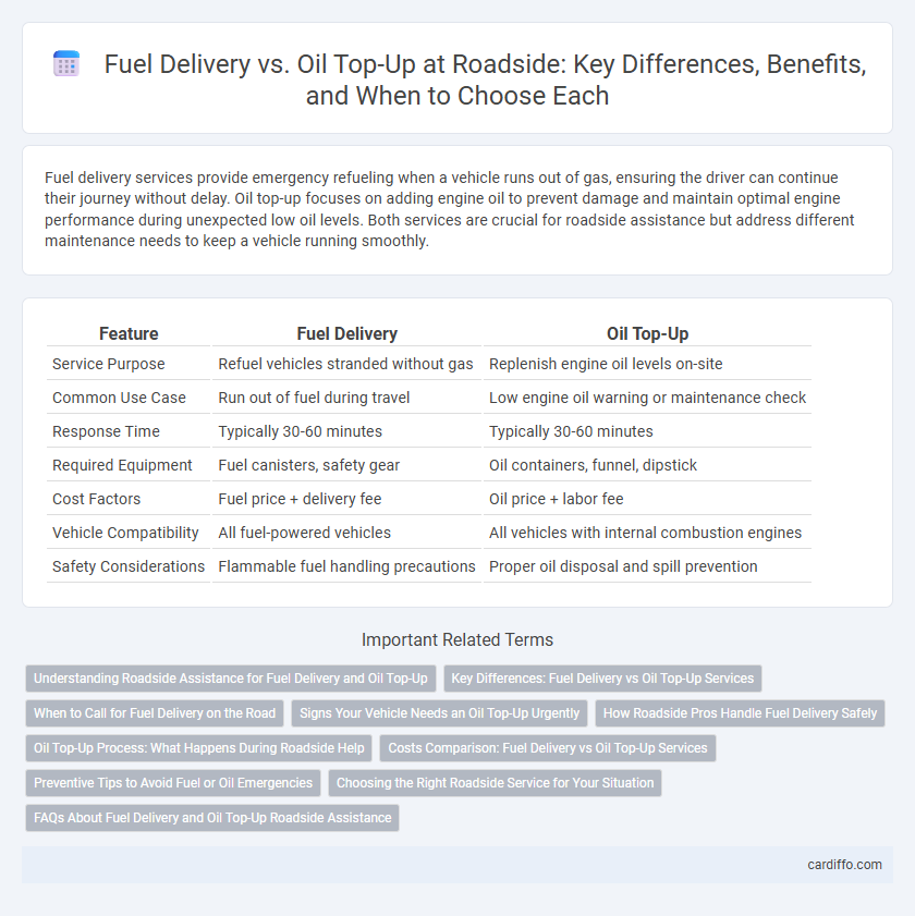 Fuel Delivery vs. Oil Top-Up at Roadside: Key Differences, Benefits, and When to Choose Each