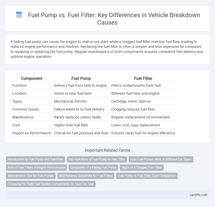 Fuel Pump vs. Fuel Filter: Key Differences in Vehicle Breakdown Causes