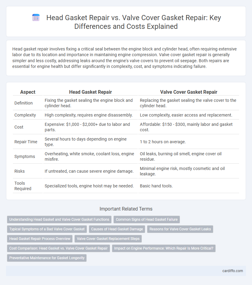 Head Gasket Repair vs. Valve Cover Gasket Repair: Key Differences and Costs Explained