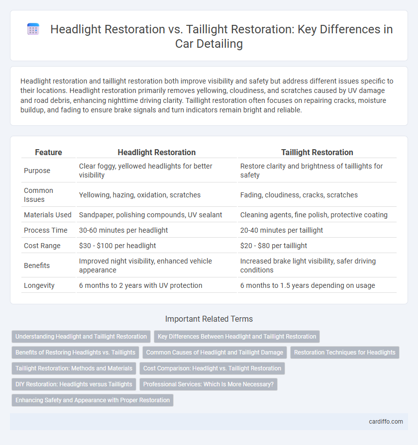 Headlight Restoration vs. Taillight Restoration: Key Differences in Car Detailing