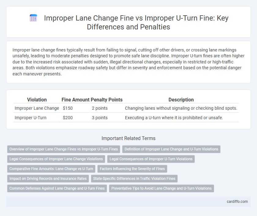 Improper Lane Change Fine vs Improper U-Turn Fine: Key Differences and Penalties