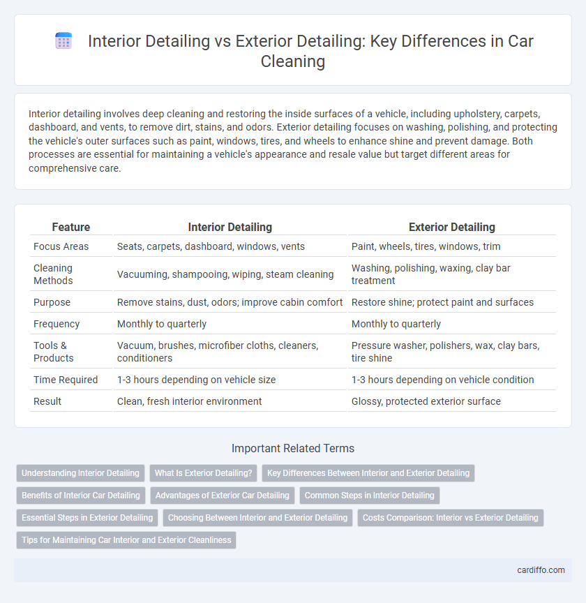 Interior Detailing vs Exterior Detailing: Key Differences in Car Cleaning