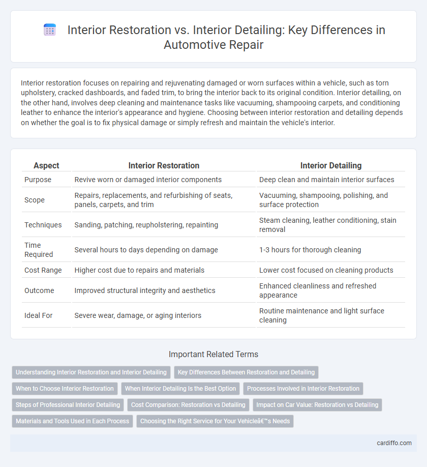 Interior Restoration vs. Interior Detailing: Key Differences in Automotive Repair