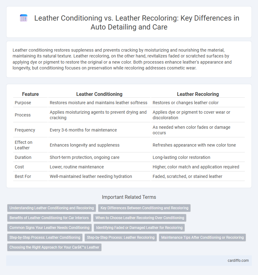 Leather Conditioning vs. Leather Recoloring: Key Differences in Auto Detailing and Care