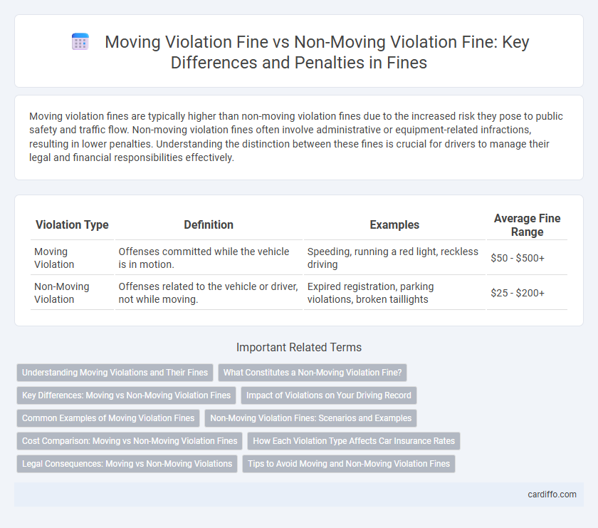 Moving Violation Fine vs Non-Moving Violation Fine: Key Differences and Penalties in Fines