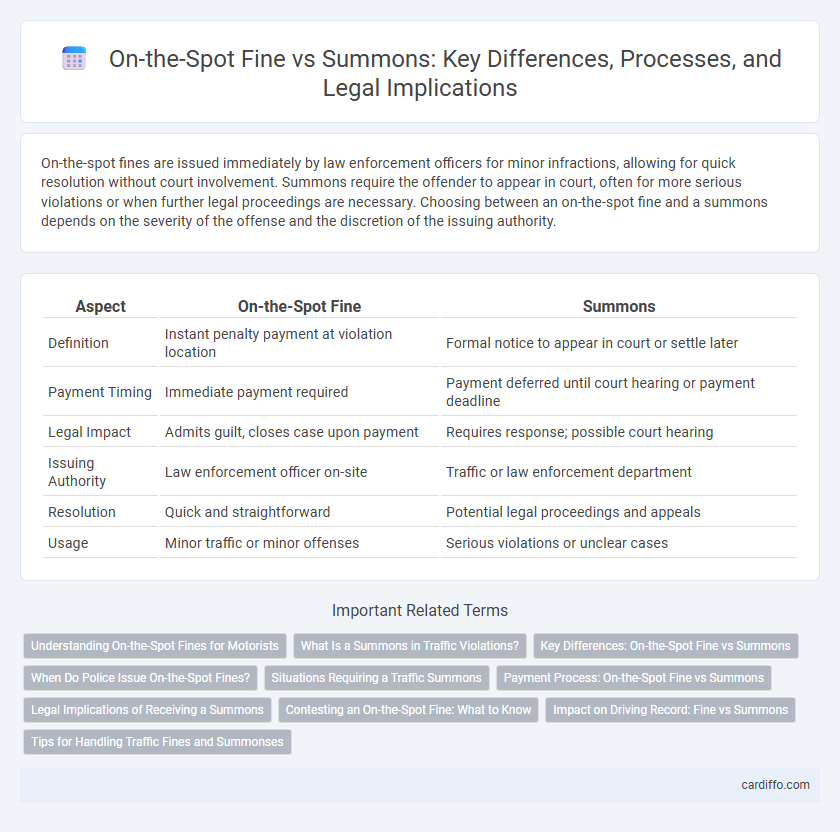 On-the-Spot Fine vs Summons: Key Differences, Processes, and Legal Implications