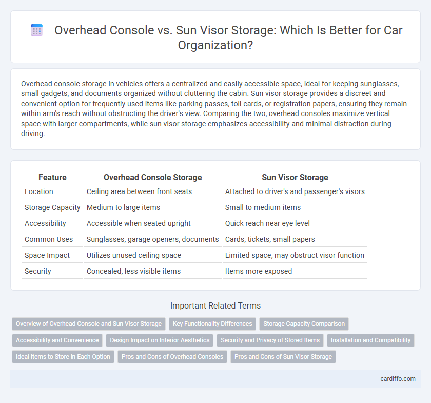 Overhead Console vs. Sun Visor Storage: Which Is Better for Car Organization?