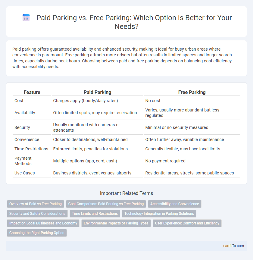 Paid Parking vs. Free Parking: Which Option is Better for Your Needs?