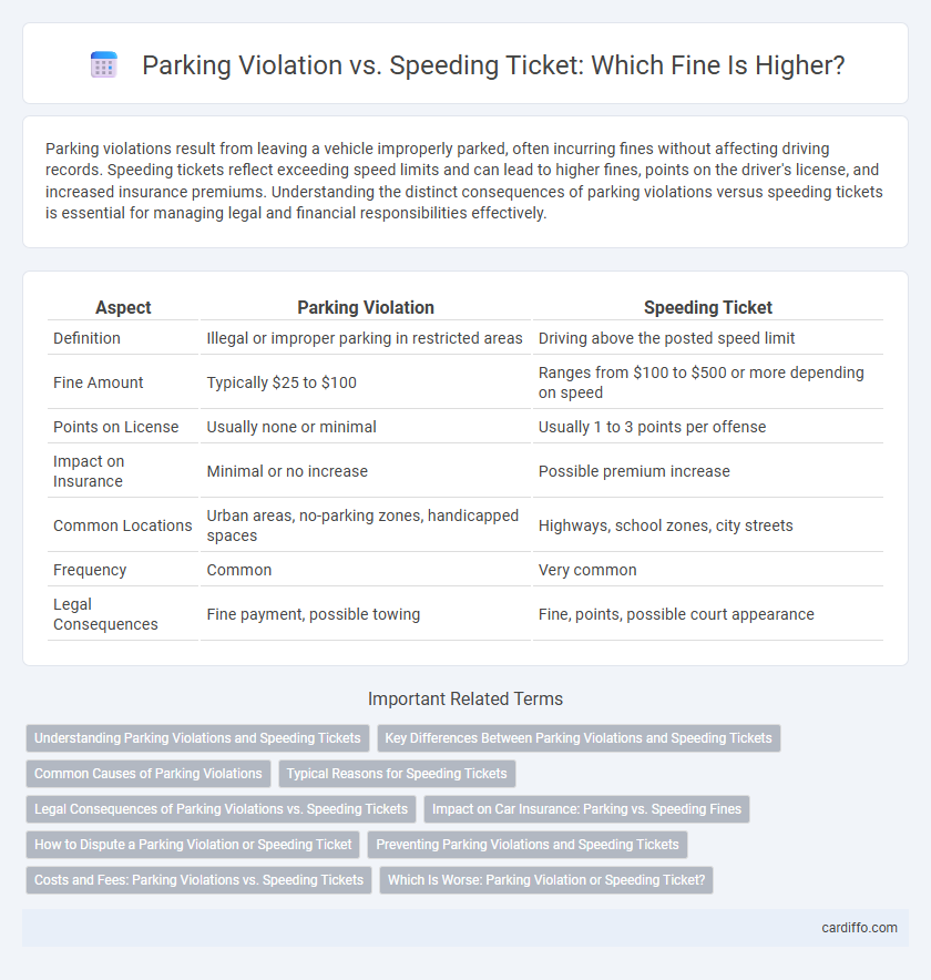 Parking Violation vs. Speeding Ticket: Which Fine Is Higher?