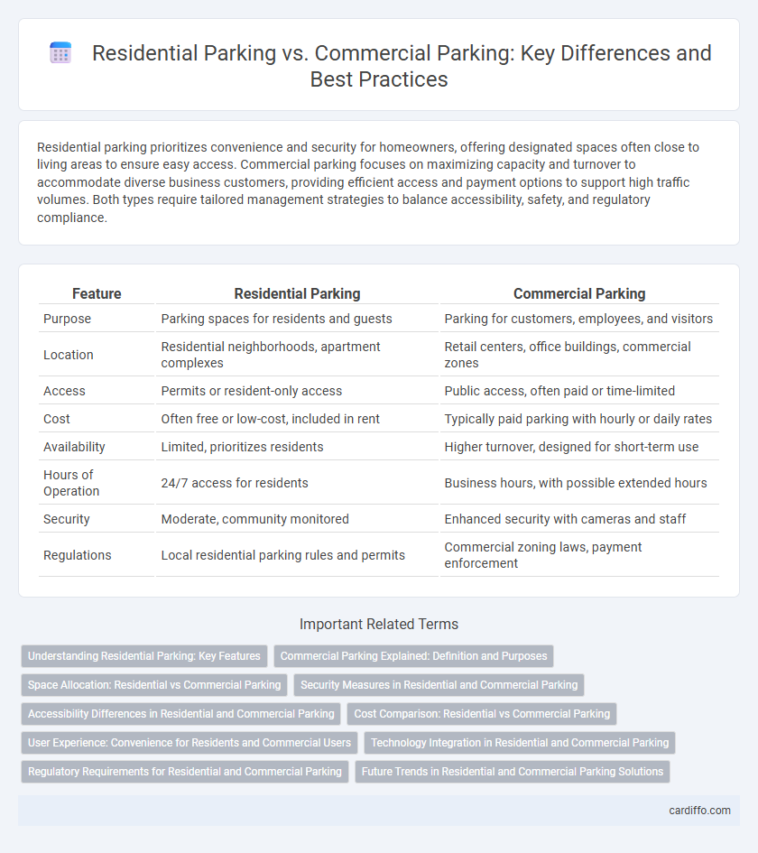 Residential Parking vs. Commercial Parking: Key Differences and Best Practices