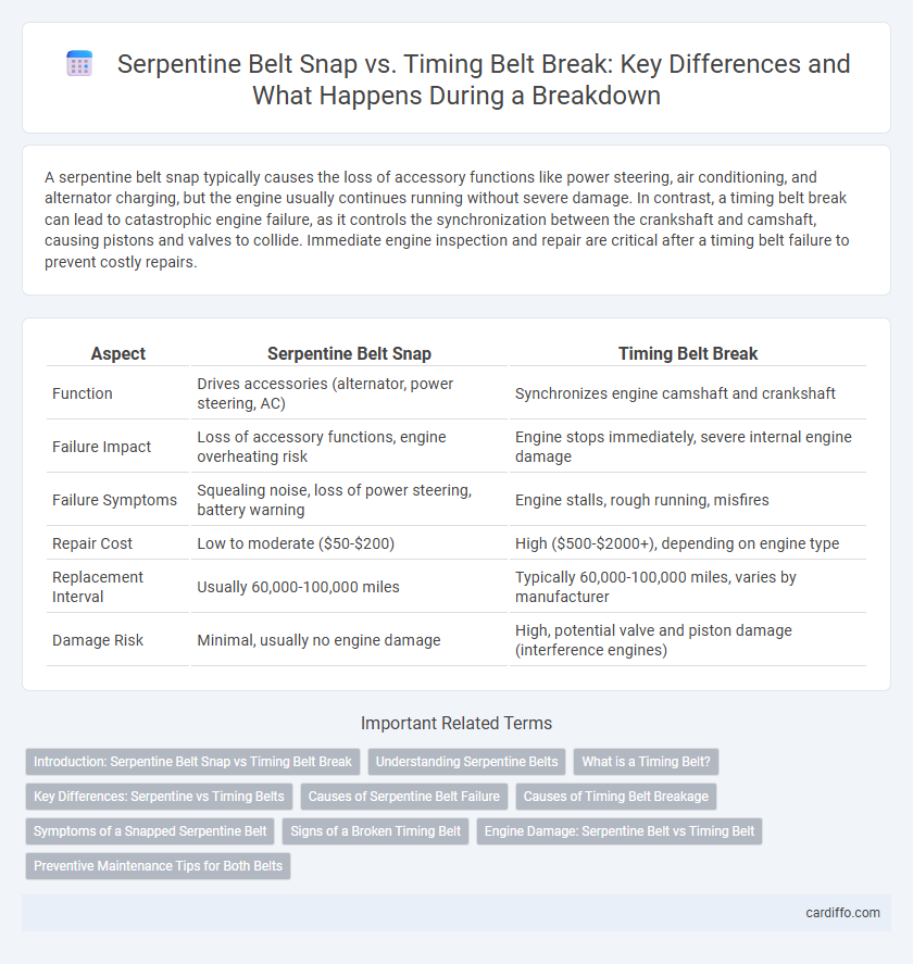 Serpentine Belt Snap vs. Timing Belt Break: Key Differences and What Happens During a Breakdown