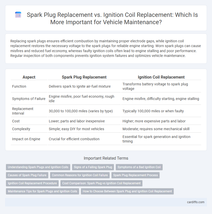 Spark Plug Replacement vs. Ignition Coil Replacement: Which Is More Important for Vehicle Maintenance?
