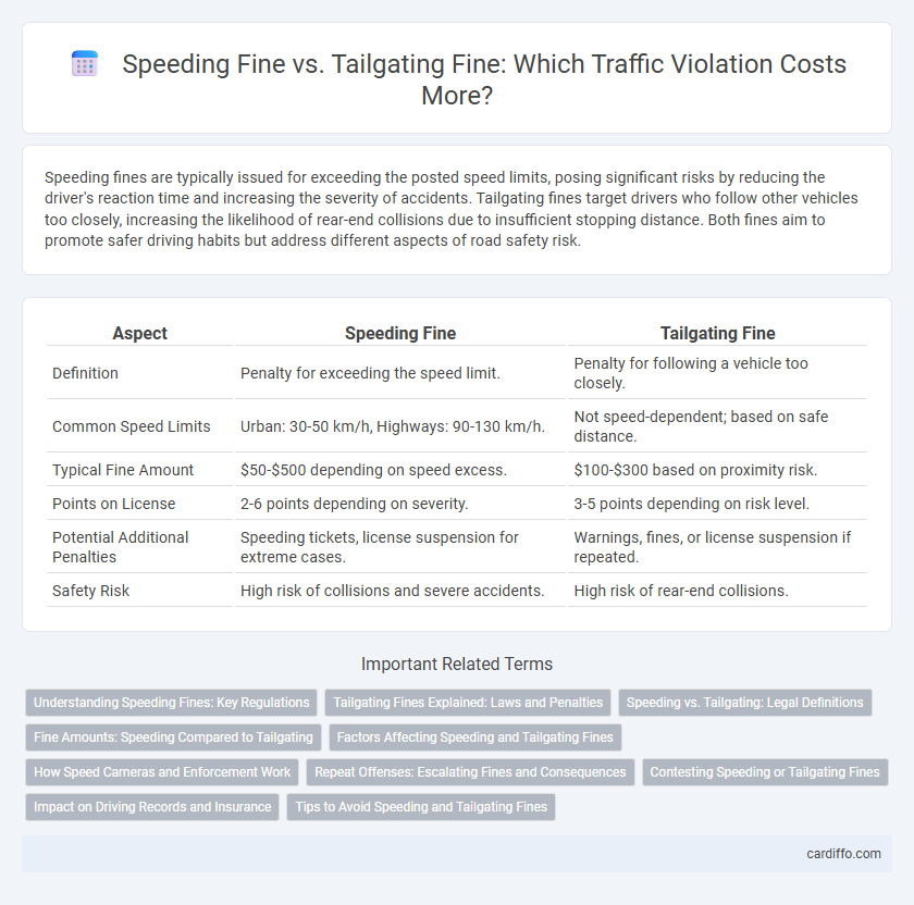 Speeding Fine vs. Tailgating Fine: Which Traffic Violation Costs More?