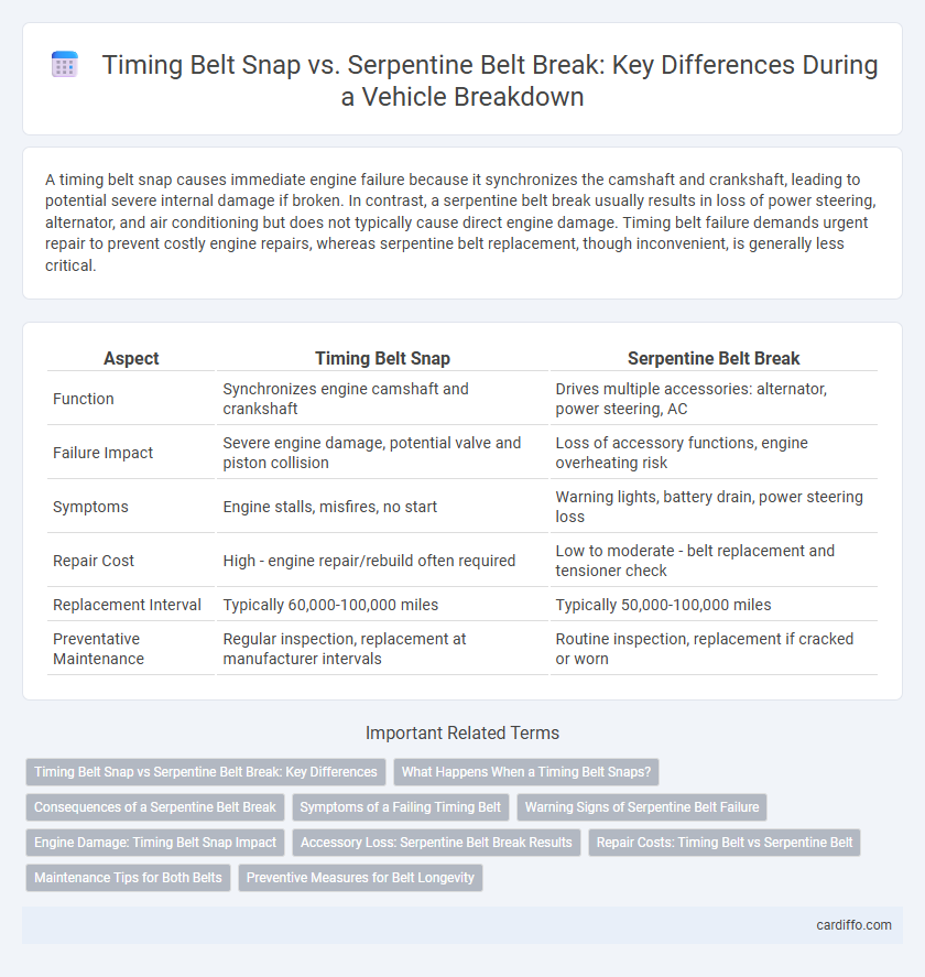Timing Belt Snap vs. Serpentine Belt Break: Key Differences During a Vehicle Breakdown
