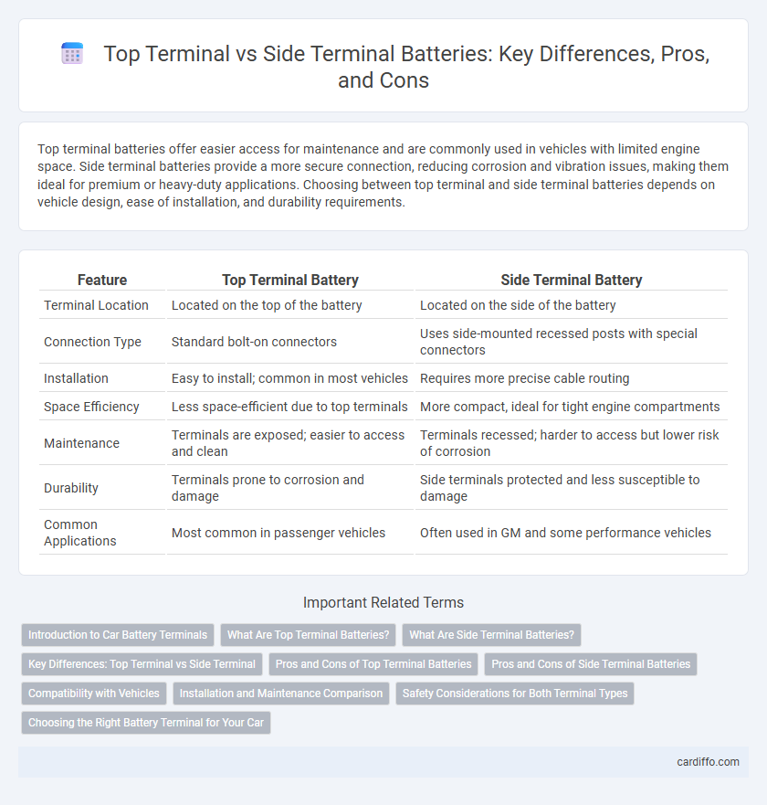Top Terminal vs Side Terminal Batteries: Key Differences, Pros, and Cons