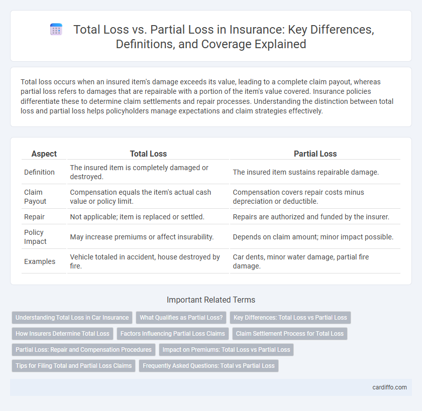 Total Loss vs. Partial Loss in Insurance: Key Differences, Definitions, and Coverage Explained