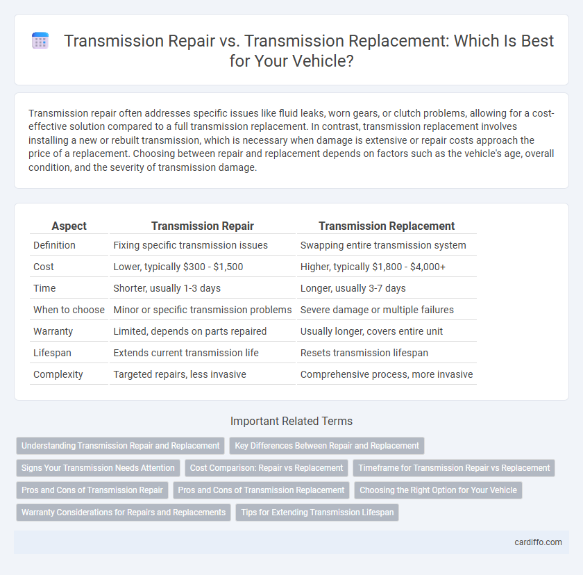 Transmission Repair vs. Transmission Replacement: Which Is Best for Your Vehicle?