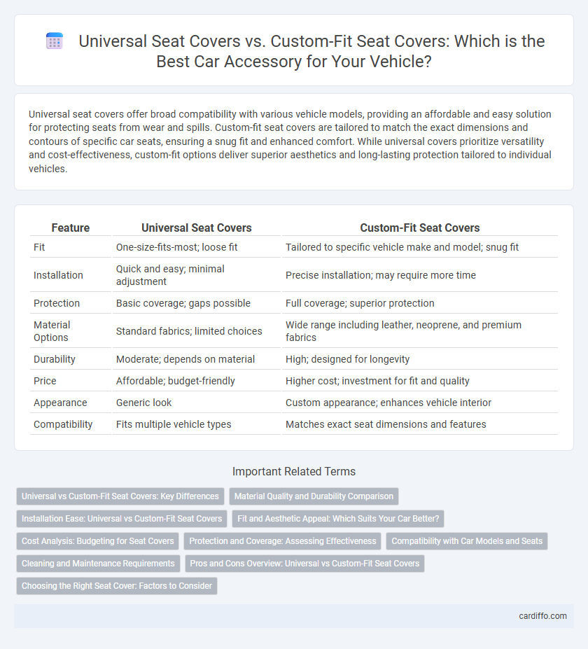 Universal Seat Covers vs. Custom-Fit Seat Covers: Which is the Best Car Accessory for Your Vehicle?