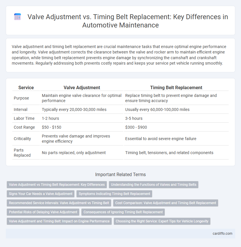 Valve Adjustment vs. Timing Belt Replacement: Key Differences in Automotive Maintenance
