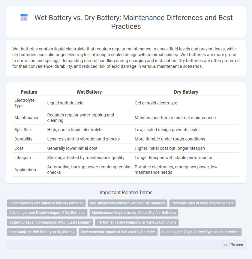 Wet Battery vs. Dry Battery: Maintenance Differences and Best Practices