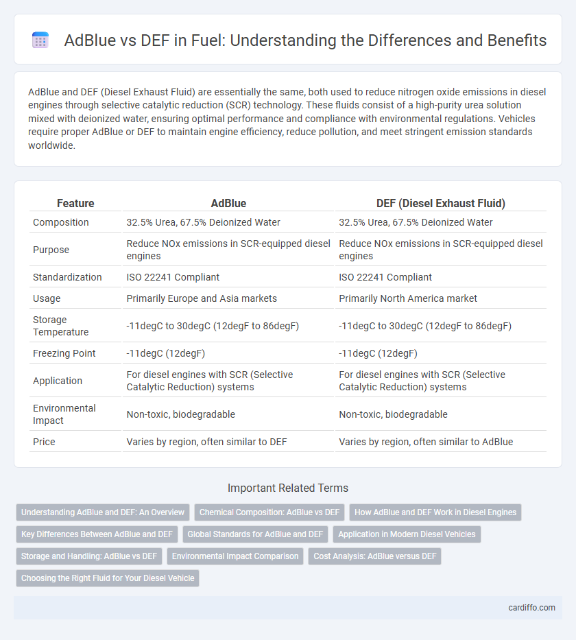 AdBlue vs DEF in Fuel: Understanding the Differences and Benefits