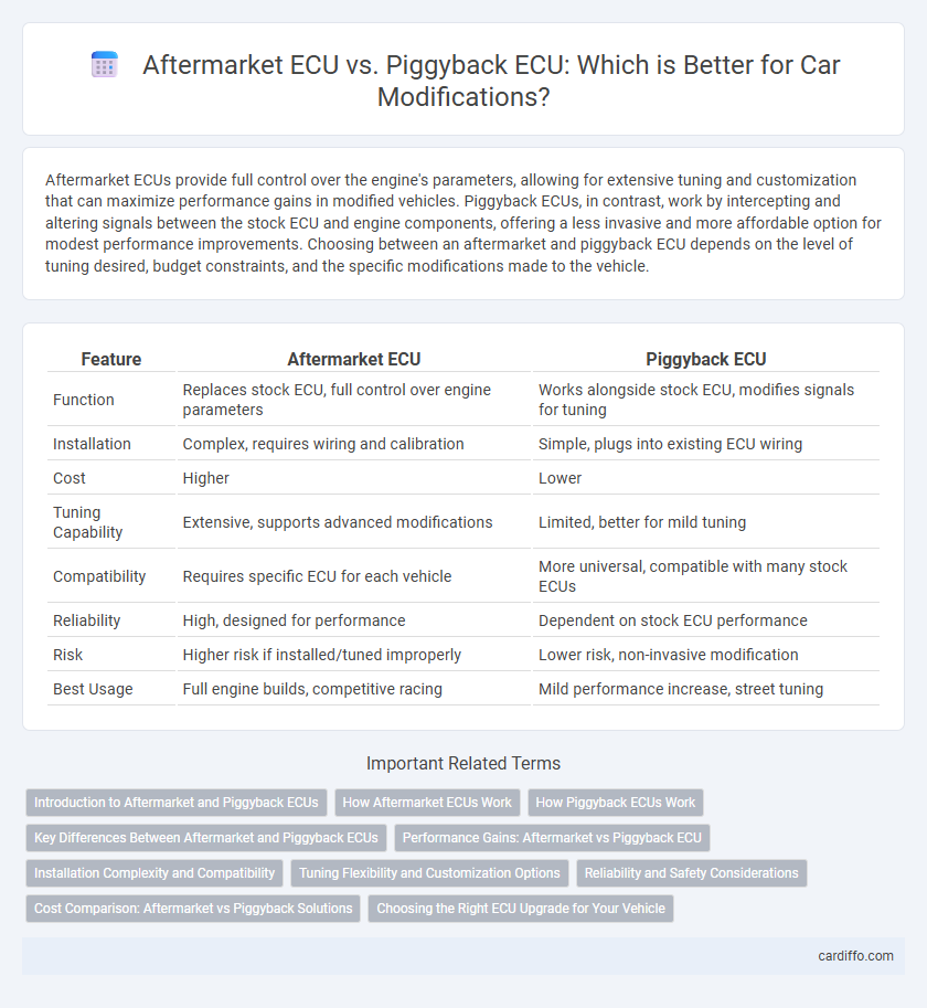 Aftermarket ECU vs. Piggyback ECU: Which is Better for Car Modifications?