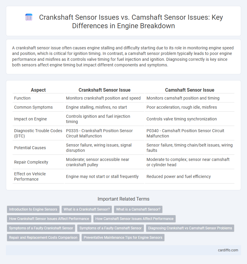 Crankshaft Sensor Issues vs. Camshaft Sensor Issues: Key Differences in Engine Breakdown