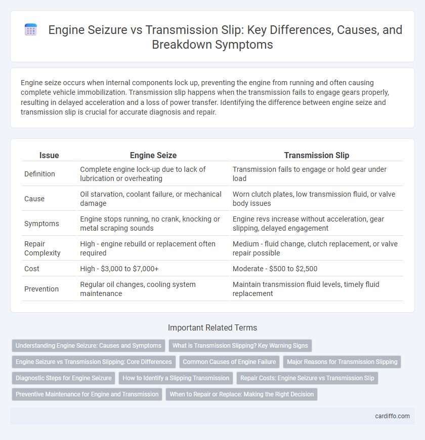 Engine Seizure vs Transmission Slip: Key Differences, Causes, and Breakdown Symptoms