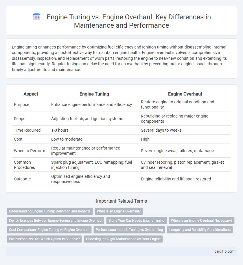 Engine Tuning vs. Engine Overhaul: Key Differences in Maintenance and Performance