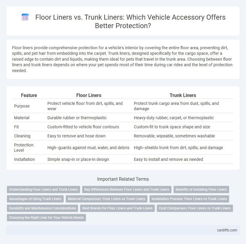 Floor Liners vs. Trunk Liners: Which Vehicle Accessory Offers Better Protection?