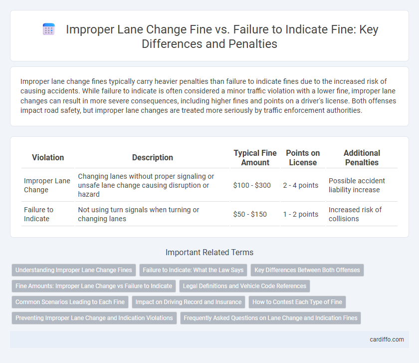 Improper Lane Change Fine vs. Failure to Indicate Fine: Key Differences and Penalties