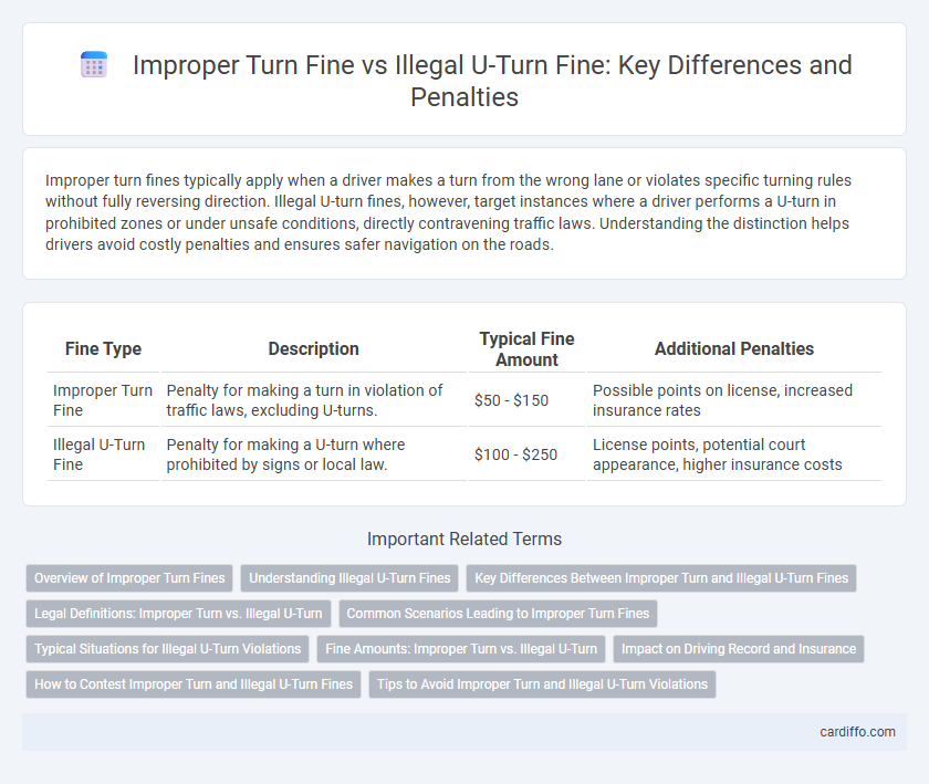 Improper Turn Fine vs Illegal U-Turn Fine: Key Differences and Penalties