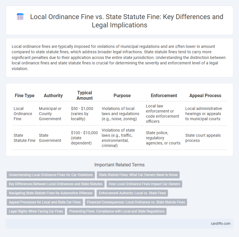 Local Ordinance Fine vs. State Statute Fine: Key Differences and Legal Implications