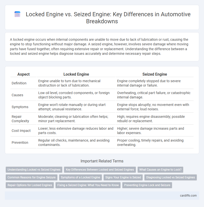 Locked Engine vs. Seized Engine: Key Differences in Automotive Breakdowns