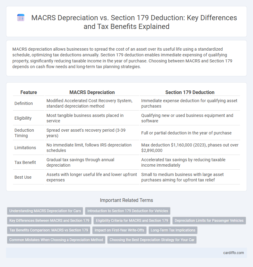 MACRS Depreciation vs. Section 179 Deduction: Key Differences and Tax Benefits Explained