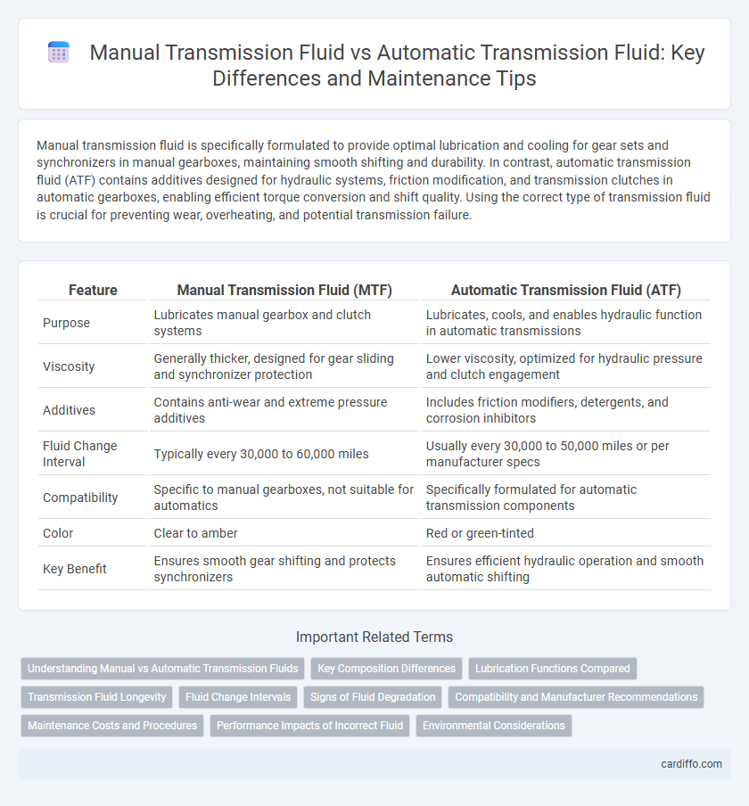 Manual Transmission Fluid vs Automatic Transmission Fluid: Key Differences and Maintenance Tips