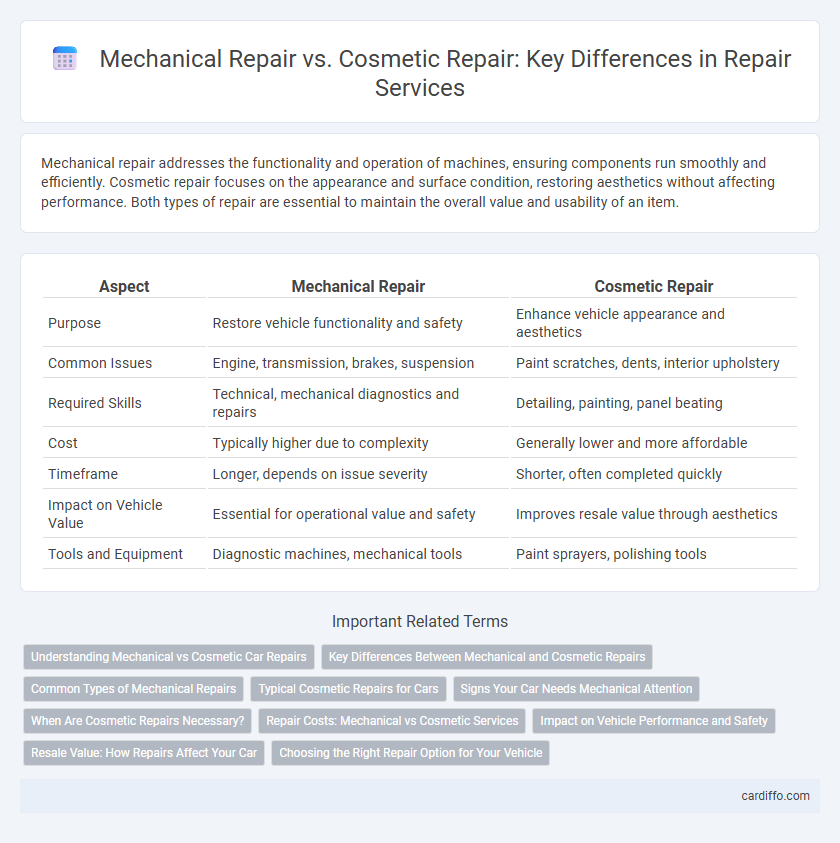 Mechanical Repair vs. Cosmetic Repair: Key Differences in Repair Services