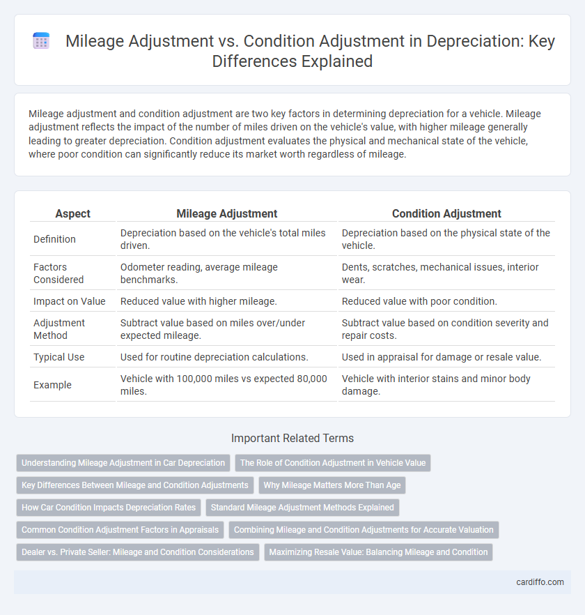 Mileage Adjustment vs. Condition Adjustment in Depreciation: Key Differences Explained
