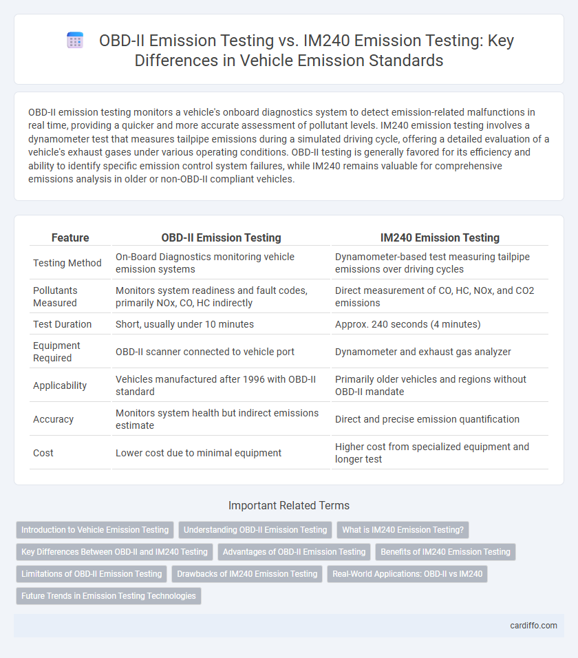 OBD-II Emission Testing vs. IM240 Emission Testing: Key Differences in Vehicle Emission Standards