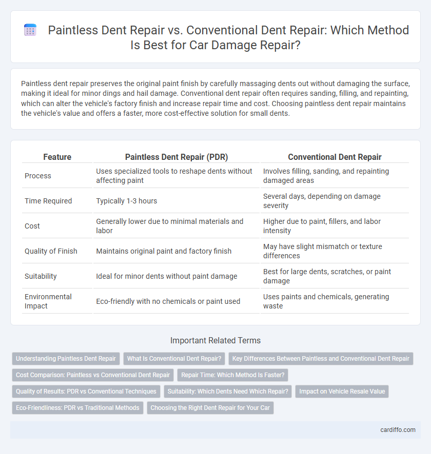 Paintless Dent Repair vs. Conventional Dent Repair: Which Method Is Best for Car Damage Repair?