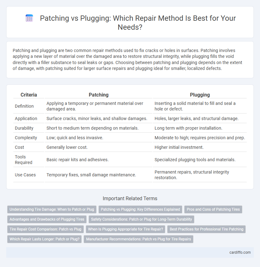 Patching vs Plugging: Which Repair Method Is Best for Your Needs?