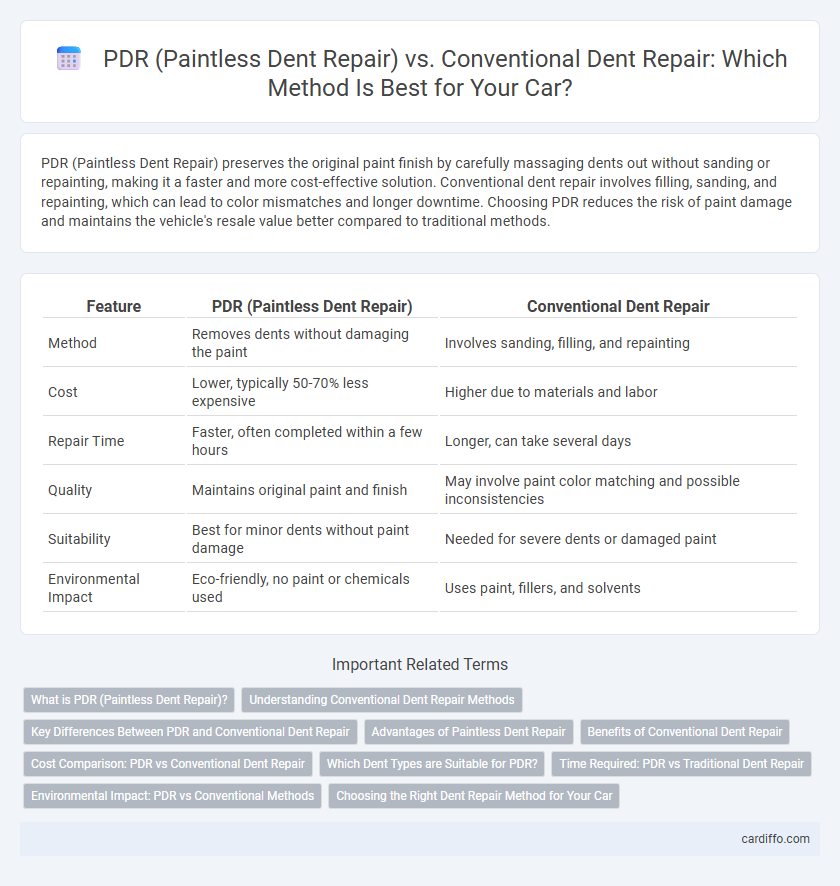 PDR (Paintless Dent Repair) vs. Conventional Dent Repair: Which Method Is Best for Your Car?