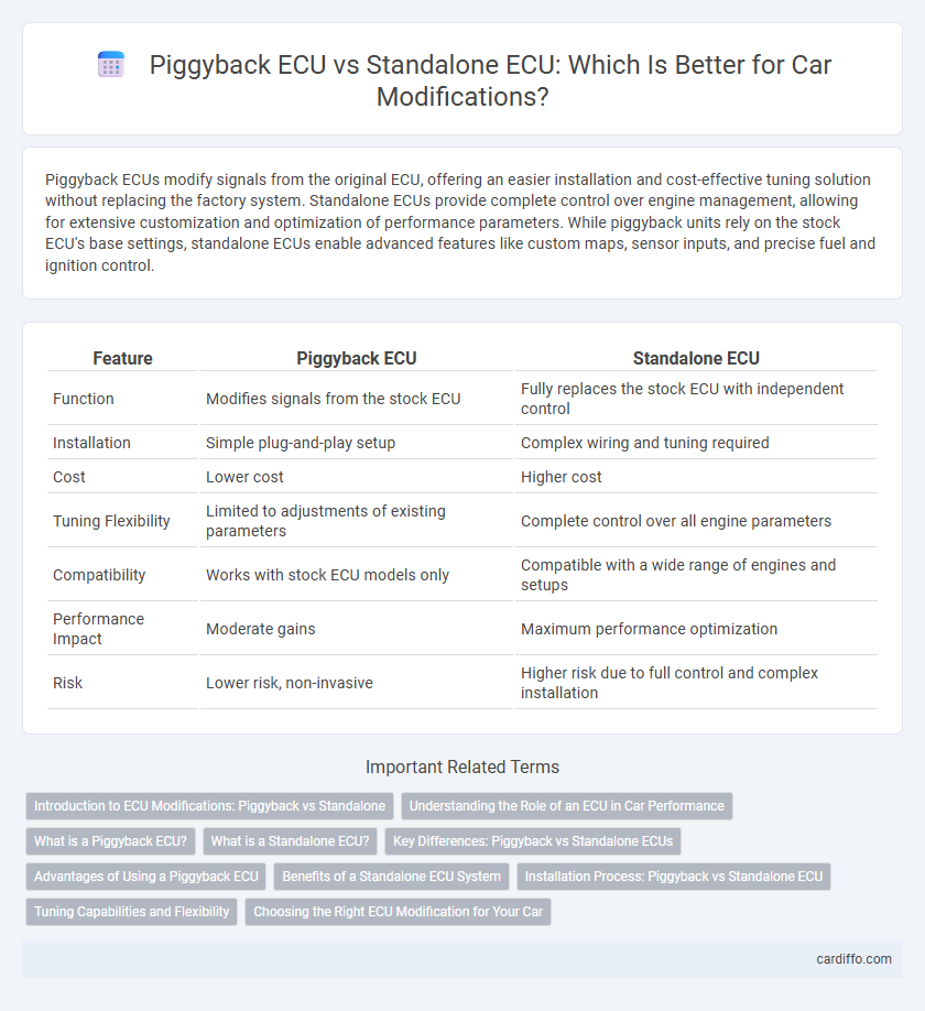 Piggyback ECU vs Standalone ECU: Which Is Better for Car Modifications?