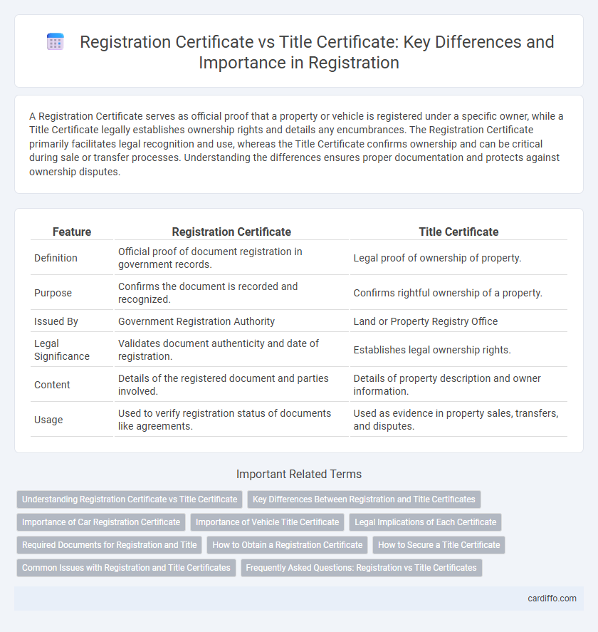 Registration Certificate vs Title Certificate: Key Differences and Importance in Registration