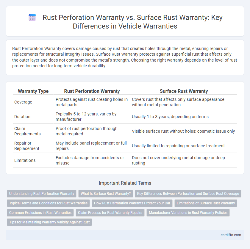 Rust Perforation Warranty vs. Surface Rust Warranty: Key Differences in Vehicle Warranties