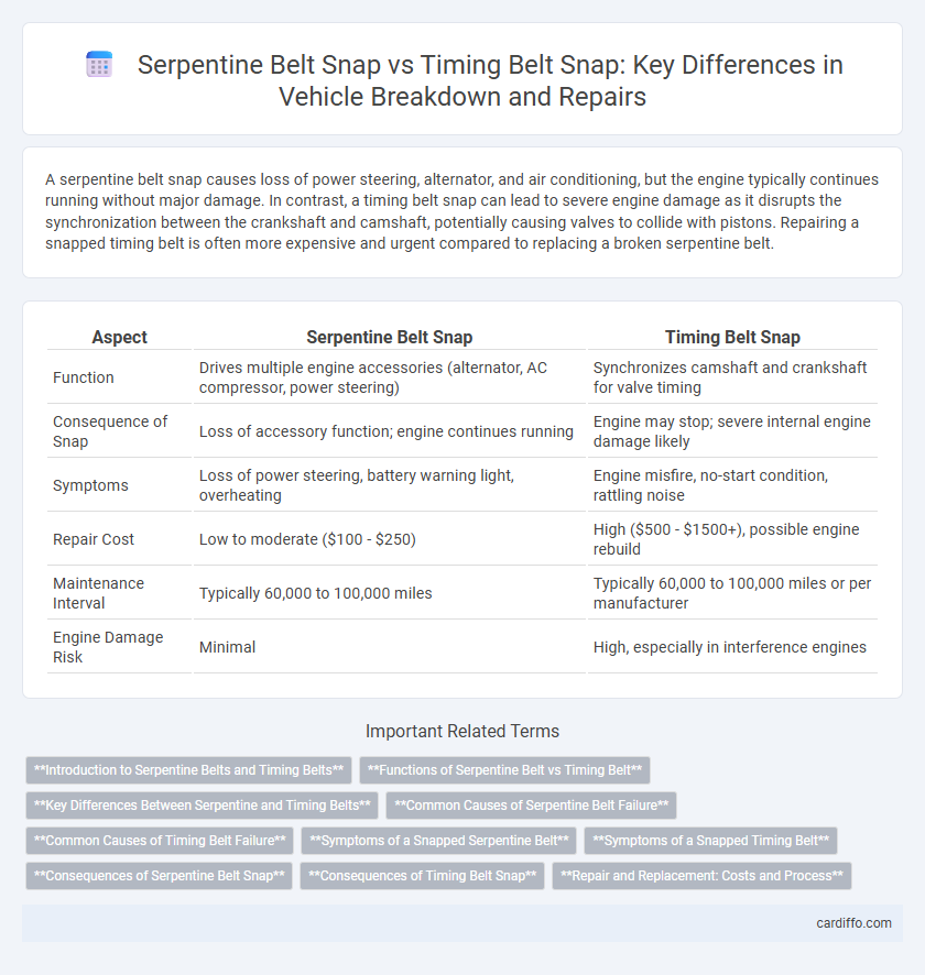 Serpentine Belt Snap vs Timing Belt Snap: Key Differences in Vehicle Breakdown and Repairs