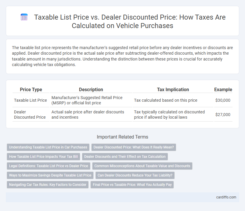 Taxable List Price vs. Dealer Discounted Price: How Taxes Are Calculated on Vehicle Purchases